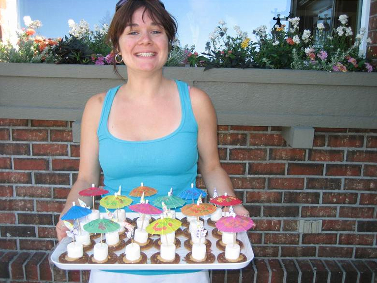 emily with treats for her students